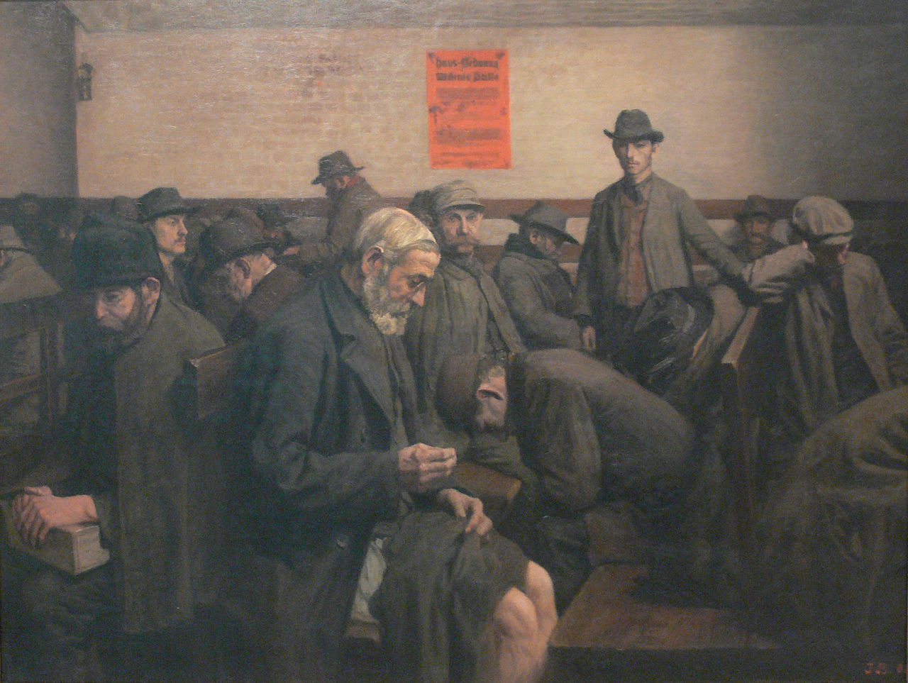 Painting of men in a room